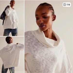 Free People We The Free Timmy Turtle Neck Pullover – Cream – Size Large – NWOT